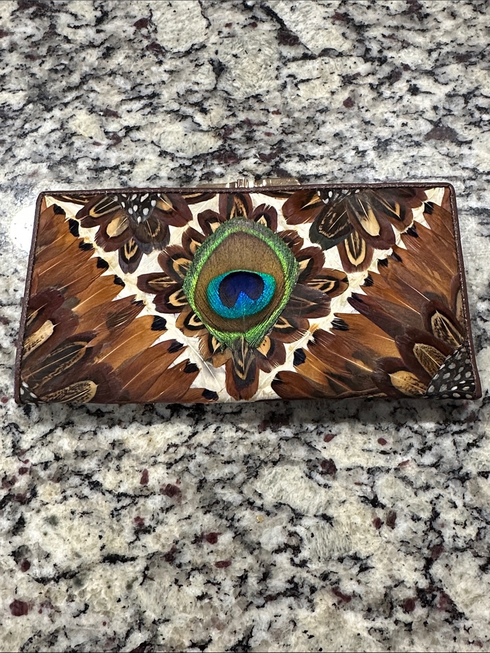 Bird Feather Wallet Clutch